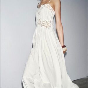 Zara cream lace midi dress